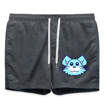 Jolie chatte Ayant l’air heureuse Joyeuse Souriante - Short de bain - charbon - Devant - AI Model Male 185 light (185cm)