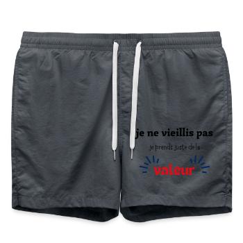 je ne vieillis pas je prends juste de la valeur - Short de bain - charbon - Devant - AI Model Male 185 light (185cm)