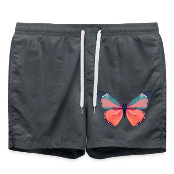 Vibrant Butterfly with Orange Wings - Swim Trunks - anthracite - Front - AI Model Male 185 light (185cm)