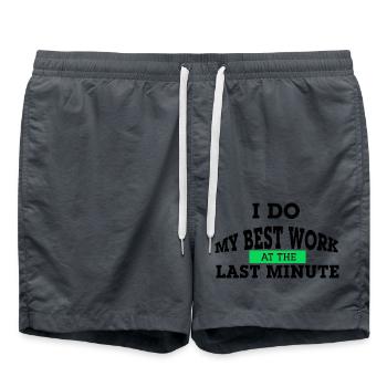 I do my best work at the last minute - Badeshorts - Anthrazit - Vorne - AI Model Male 185 light (185cm)
