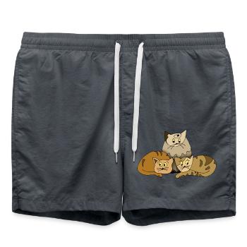 Katzen - Badeshorts - Anthrazit - Vorne - AI Model Male 185 light (185cm)