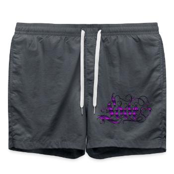 Amour Citations amore Fleurs Femmes fille mode femelle - Short de bain - charbon - Devant - AI Model Male 185 light (185cm)