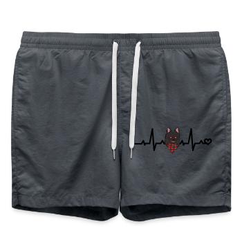 Black Chihuahua Heart Rate Dog Owner - Swim Trunks - anthracite - Front - AI Model Male 185 light (185cm)