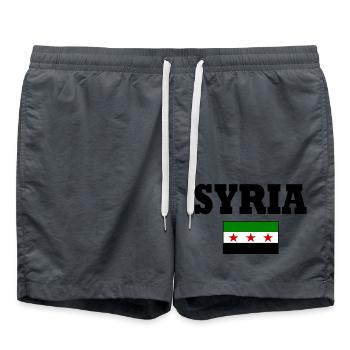 Drapeau de la Syrie - Short de bain - charbon - Devant - AI Model Male 185 light (185cm)