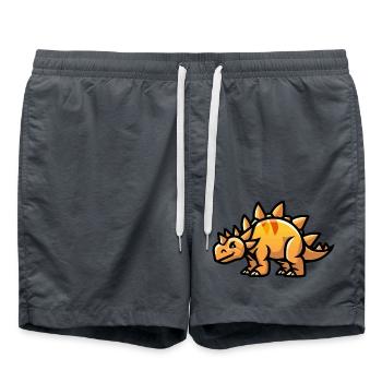 Dinosaur Stegosaurus Comic - Swim Trunks - anthracite - Front - AI Model Male 185 light (185cm)