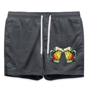 Bier anstoßen Bierglas - Badeshorts - Anthrazit - Vorne - AI Model Male 185 light (185cm)