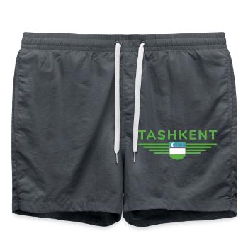 T-shirt Tachkent – Cœur de l’Ouzbékistan - Short de bain - charbon - Devant - AI Model Male 185 light (185cm)