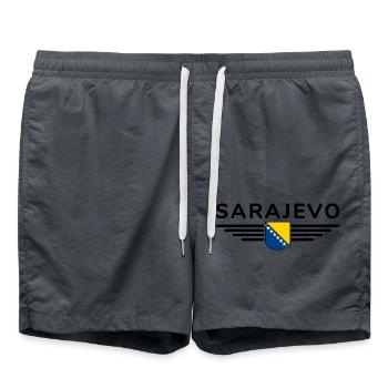 Sarajevo Bosnien Fan T-Shirt - Badeshorts - Anthrazit - Vorne - AI Model Male 185 light (185cm)