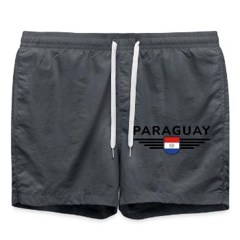 Paraguay Fan T-Shirt - Swim Trunks - anthracite - Front - AI Model Male 185 light (185cm)