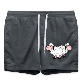 Zwei Schafe Freunde Team Crew Süß Klein Baby Lieb - Badeshorts - Anthrazit - Vorne - AI Model Male 185 light (185cm)