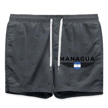 Nicaragua Managua T-Shirt Design - Short de bain - charbon - Devant - AI Model Male 185 light (185cm)