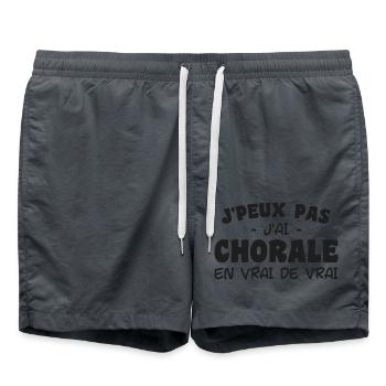 j'peux pas j'ai Chorale En vrie de vraie - Short de bain - charbon - Devant - AI Model Male 185 light (185cm)