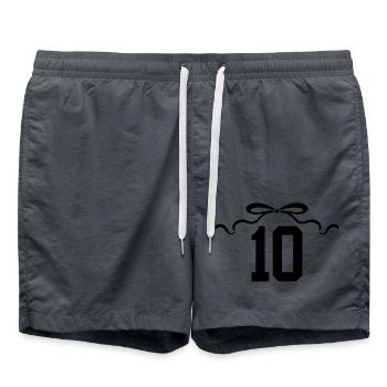 Number 10 Knot - 10th Anniversary - Swim Trunks - anthracite - Front - AI Model Male 185 light (185cm)