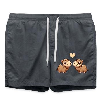 Chameau dessin animé amour - Short de bain - charbon - Devant - AI Model Male 185 light (185cm)