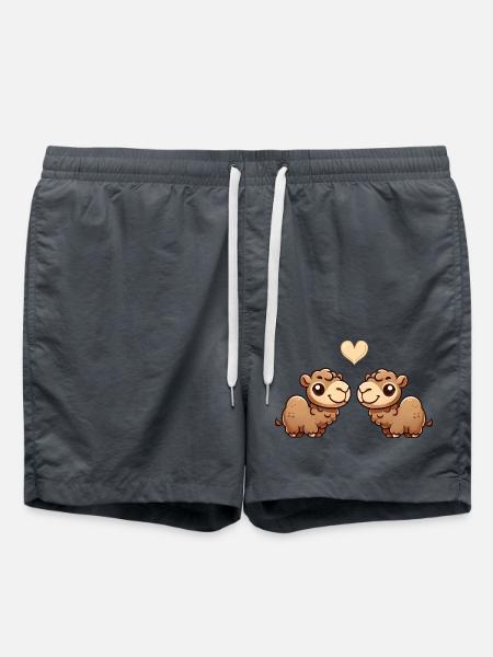 Chameau dessin animé amour - Short de bain - charbon