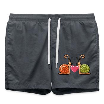 Snail Couple Valentine's Day - Swim Trunks - anthracite - Front - AI Model Male 185 light (185cm)