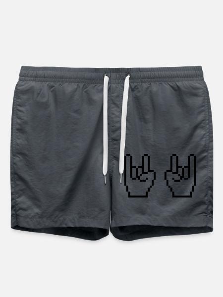 rock pixel hände - Badeshorts - Anthrazit
