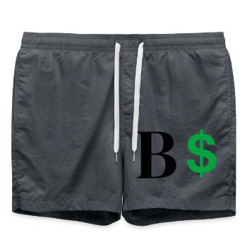 Buchstabe b Dollar - Badeshorts - Anthrazit - Vorne - AI Model Male 185 light (185cm)