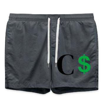 Buchstabe c Dollar - Badeshorts - Anthrazit - Vorne - AI Model Male 185 light (185cm)