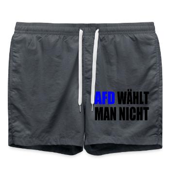 afd wählt man nicht - Badeshorts - Anthrazit - Vorne - AI Model Male 185 light (185cm)