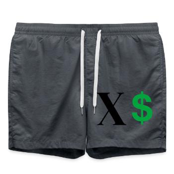 Letter x dollar - Swim Trunks - anthracite - Front - AI Model Male 185 light (185cm)