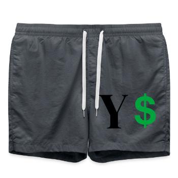 Letter y dollar - Swim Trunks - anthracite - Front - AI Model Male 185 light (185cm)