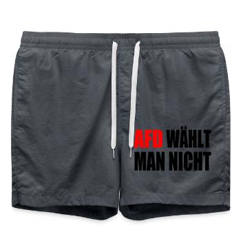 afd wählt man nicht - Badeshorts - Anthrazit - Vorne - AI Model Male 185 light (185cm)