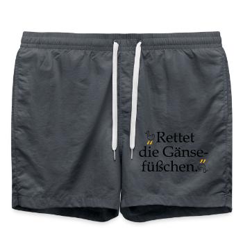 Rettet die Gänsefüßchen! - Badeshorts - Anthrazit - Vorne - AI Model Male 185 light (185cm)