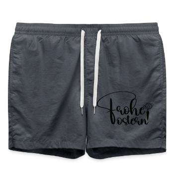 Frohe Ostern 🐰🌸 - Badeshorts - Anthrazit - Vorne - AI Model Male 185 light (185cm)