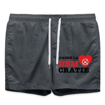 J'aime la démocratie - Badeshorts - Anthrazit - Vorne - AI Model Male 185 light (185cm)