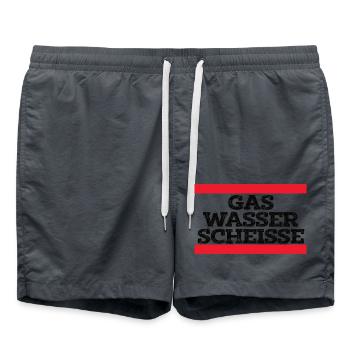 Gas Water Shit Craftsman Fun Shirt - Swim Trunks - anthracite - Front - AI Model Male 185 light (185cm)