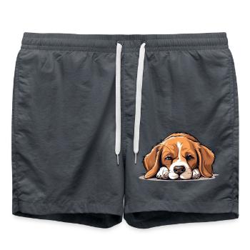 Morgenmuffel auf vier Beinen - Badeshorts - Anthrazit - Vorne - AI Model Male 185 light (185cm)