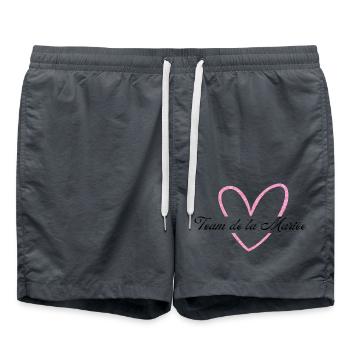 Das Brautteam Pink Herz Glitzer - Badeshorts - Anthrazit - Vorne - AI Model Male 185 light (185cm)
