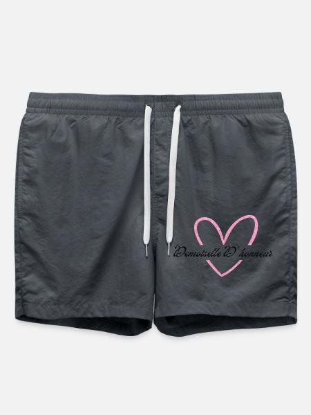 Bridesmaid Pink Heart Glitter - Swim Trunks - anthracite