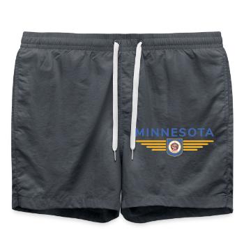 Minnesota Fan T-Shirt – Parfait pour les fans ! - Short de bain - charbon - Devant - AI Model Male 185 light (185cm)