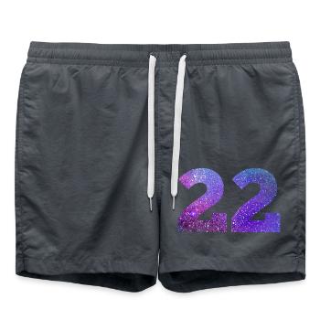 Numéro 22 galaxie - Short de bain - charbon - Devant - AI Model Male 185 light (185cm)
