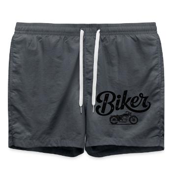 Biker - Cool Bike Logo - Swim Trunks - anthracite - Front - AI Model Male 185 light (185cm)