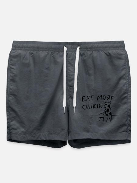 Kuh Propaganda "eat more chickin" - Badeshorts - Anthrazit