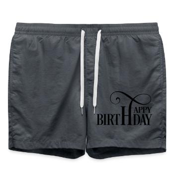 Joyeux anniversaire - Short de bain - charbon - Devant - AI Model Male 185 light (185cm)