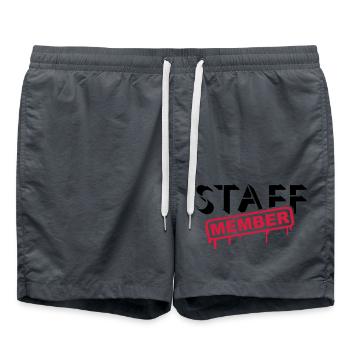 Staff Member Friends Team Staff Crew Logo - Swim Trunks - anthracite - Front - AI Model Male 185 light (185cm)