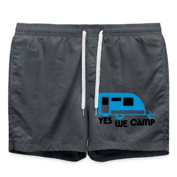 camp , camper, camping , caravan , trekking, rando - Swim Trunks - anthracite - Front - AI Model Male 185 light (185cm)