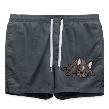 French Bulldog Dog - Swim Trunks - anthracite - Front - AI Model Male 185 light (185cm)
