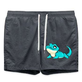 Lézard doux cadeau bleu turquoise - Short de bain - charbon - Devant - AI Model Male 185 light (185cm)