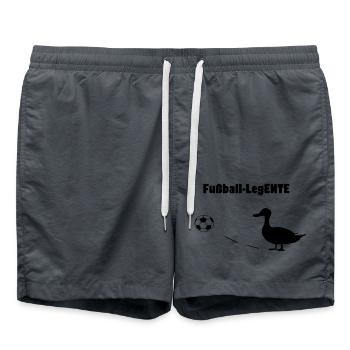 Fußball Ente lustig - Badeshorts - Anthrazit - Vorne - AI Model Male 185 light (185cm)