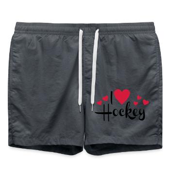I love Hockey - Badeshorts - Anthrazit - Vorne - AI Model Male 185 light (185cm)