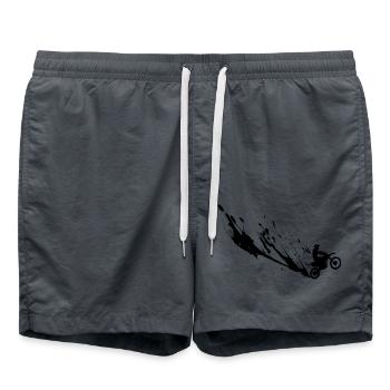 Moto Cross Dirt Bike - Badeshorts - Anthrazit - Vorne - AI Model Male 185 light (185cm)