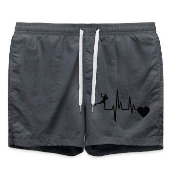 Handball Herzschlag EKG Handballer Handballspieler - Badeshorts - Anthrazit - Vorne - AI Model Male 185 light (185cm)