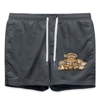 Pilze Pilzsammler Natur Mushrooms Spruch - Badeshorts - Anthrazit - Vorne - AI Model Male 185 light (185cm)
