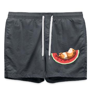 Meerschweinchen Melone für einen - Badeshorts - Anthrazit - Vorne - AI Model Male 185 light (185cm)