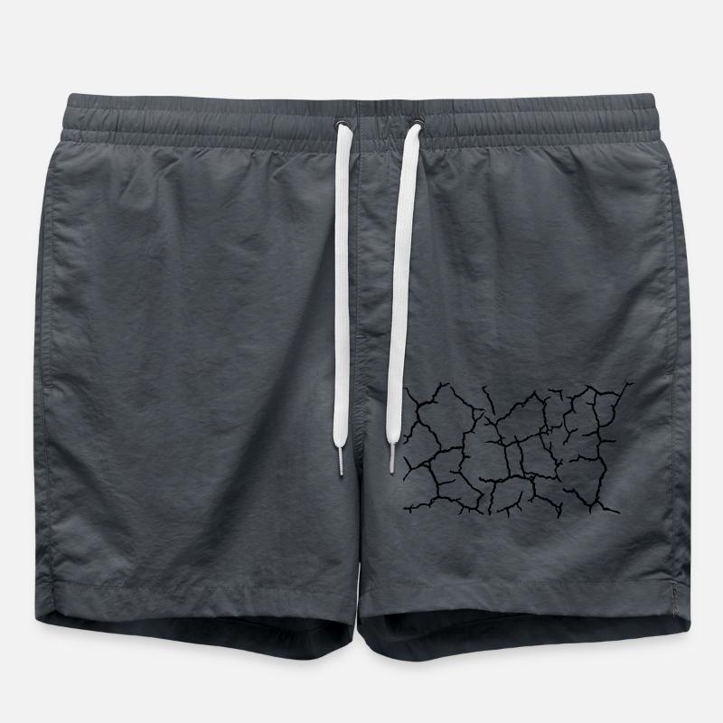 Bottom Cracks Pattern Texture - Swim Trunks - anthracite